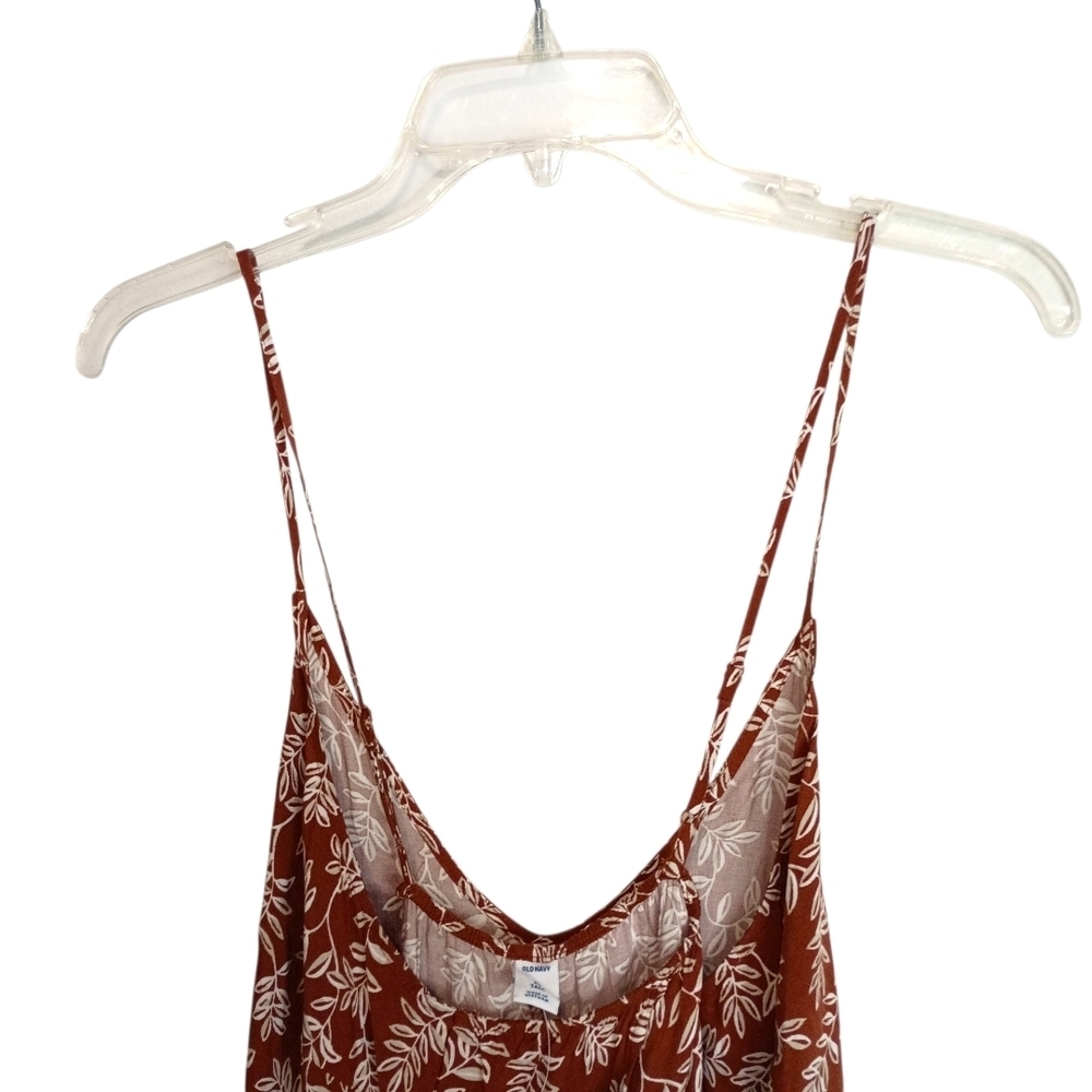 Old Navy - Elegant Floral brown/cream Maxi Dress - Size XL Tall - Picture 3 of 7